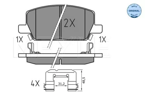 MEYLE Brake Pad Set, disc brake (025 223 1119)