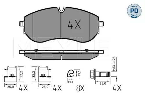MEYLE Brake Pad Set, disc brake (025 224 9320/PD)