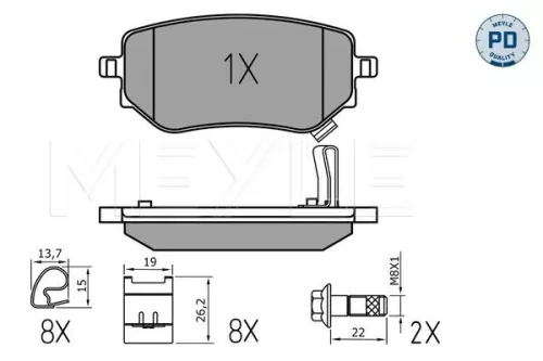 Rear MEYLE Brake Pad Set