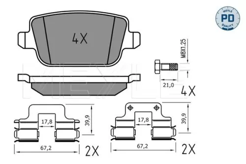 MEYLE Brake Pad Set, disc brake (025 245 3716/PD)