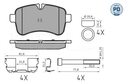 MEYLE Brake Pad Set, disc brake (025 292 3221/PD)