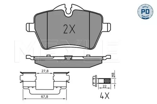 MEYLE MEYLE (025 239 8418/PD) Front MEYLE Brake Pad Set 