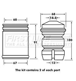 FIRST LINE FIRST LINE FPK7018  FIRST LINE Dust Cover Kit shock absorber 