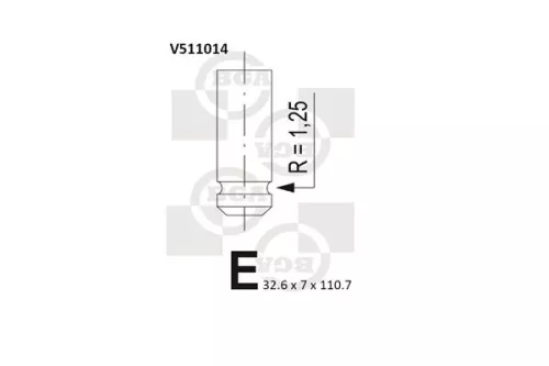 BGA BGA V511014 Bga Exhaust Valve For Mitsubishi Nissan Opel Renault Suzuki Vauxhall Volvo Caris 