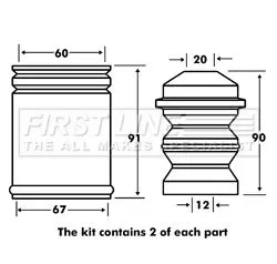 FIRST LINE FIRST LINE FPK7025  FIRST LINE Dust Cover Kit shock absorber 