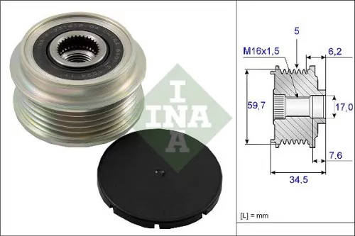 Schaeffler INA Schaeffler INA 535 0034 10 Ina Overrunning Alternator Clutch Pulley For Hyundai Kia Carnival Carnival / Grand Carniv 