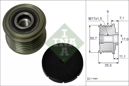 Schaeffler INA Schaeffler INA 535 0037 10 Ina Overrunning Alternator Clutch Pulley For Ford Transit 