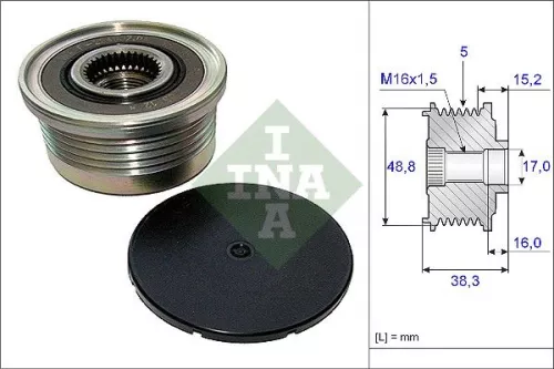 Schaeffler INA Schaeffler INA 535 0048 10 Ina Overrunning Alternator Clutch Pulley For Dacia Mitsubishi Nissan Opel Renault Vauxhal 