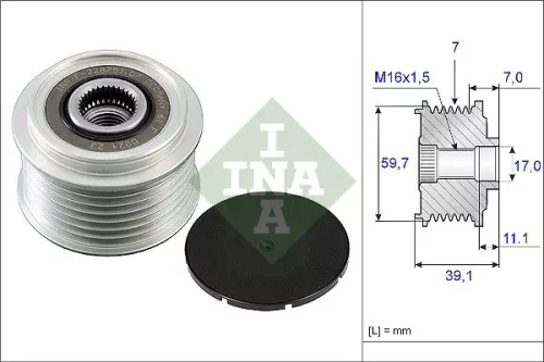 Schaeffler INA Schaeffler INA 535 0053 10 Ina Overrunning Alternator Clutch Pulley For Nissan Opel Renault Renault Trucks Vauxhall  