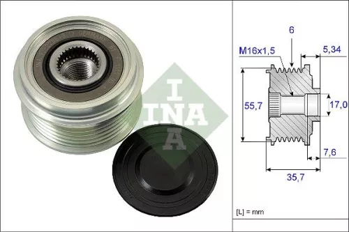Schaeffler INA Schaeffler INA 535 0077 10 Ina Overrunning Alternator Clutch Pulley For Chevrolet Daewoo Holden Mercedes-benz Opel S 