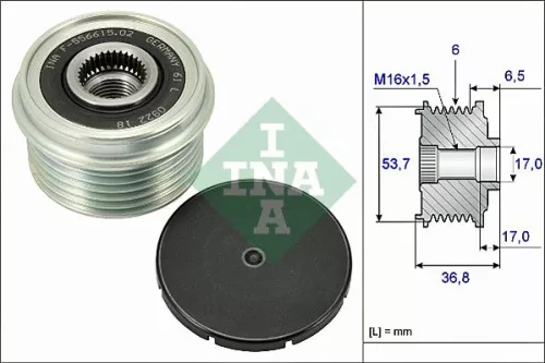 Schaeffler INA Schaeffler INA 535 0074 10 Ina Overrunning Alternator Clutch Pulley For Ford Mondeo 