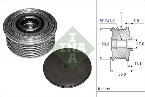 Schaeffler INA Schaeffler INA 535 0087 10 Ina Overrunning Alternator Clutch Pulley For Ashok Leyland Ford Ford Australia Nissan Ren 