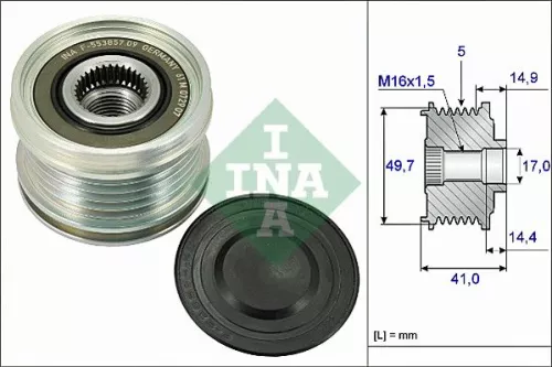 Schaeffler INA Schaeffler INA 535 0101 10 Ina Overrunning Alternator Clutch Pulley For Mercedes-benz Mitsubishi Smart A-class B-cla 