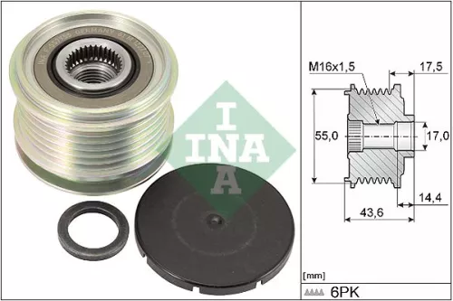 Ina Overrunning Alternator Clutch Pulley For Audi Dacia Lada Mahindra Renault Mercedes-be