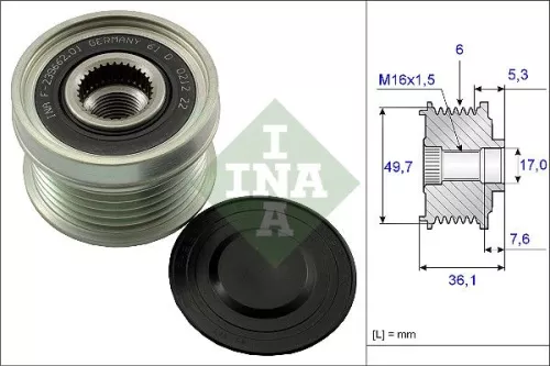 Schaeffler INA Schaeffler INA 535 0134 10 Ina Overrunning Alternator Clutch Pulley For Mercedes-benz Ssangyong Actyon Actyon Sports 
