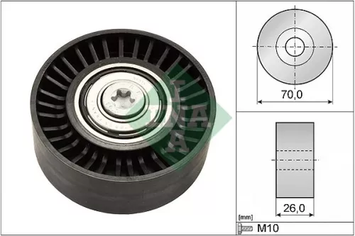Ina Deflection Idler Guide Pulley V-ribbed Belt For Alfa Romeo Cadillac Chrysler Fiat 
