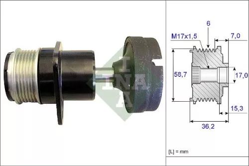Ina Overrunning Alternator Clutch Pulley For Ford C-max Focus Focus C-max Galaxy Mondeo S