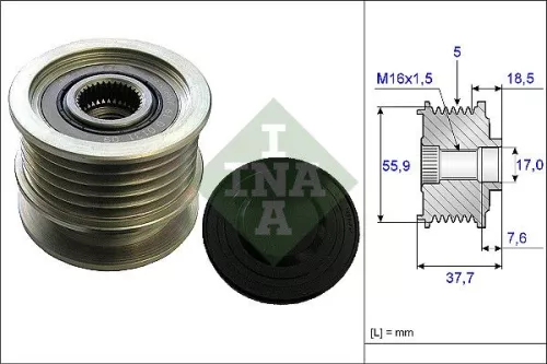 Ina Overrunning Alternator Clutch Pulley For Opel Vauxhall Signum Vectra
