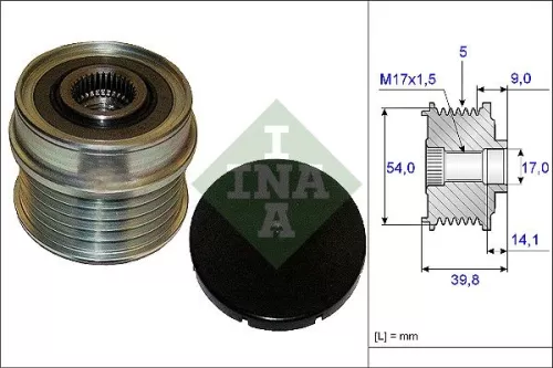 Schaeffler INA Schaeffler INA 535 0171 10 Ina Overrunning Alternator Clutch Pulley For Abarth Alfa Romeo Chrysler Fiat Jeep Lancia  