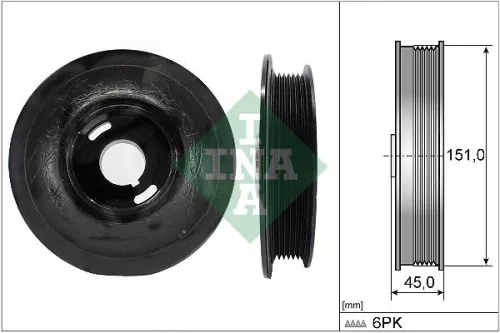Schaeffler INA Schaeffler INA 544 0072 10 Ina Crankshaft Pulley for Chevrolet Opel Saab Vauxhall 9-3 9-5 Astra Astrav 