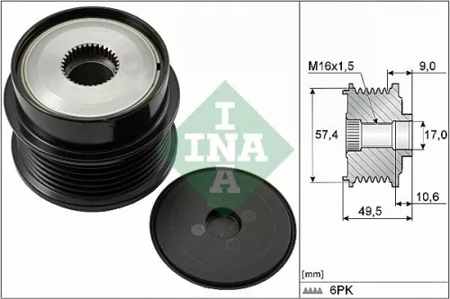 Schaeffler INA Schaeffler INA 535 0189 10 Ina Overrunning Alternator Clutch Pulley For Citroën Peugeot 407 607 C5 C6 