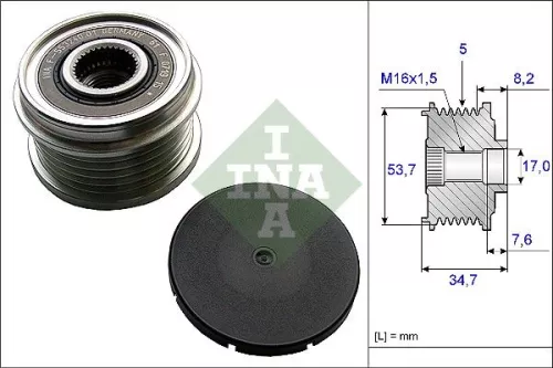 Ina Overrunning Alternator Clutch Pulley For Opel Vauxhall Corsa Corsavan Meriva