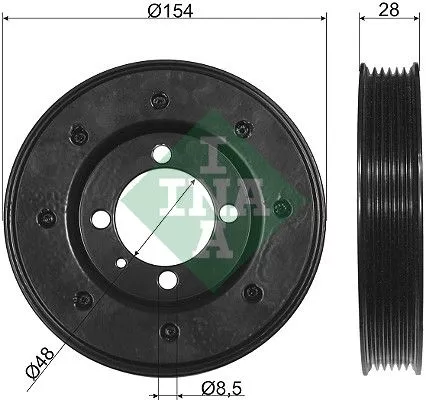 Schaeffler INA Schaeffler INA 544 0081 10 Ina Crankshaft Pulley for Opel Vauxhall Astra Astra G Classic Astravan Comb 
