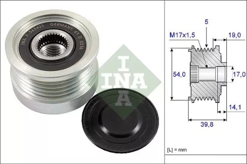 Schaeffler INA Schaeffler INA 535 0221 10 Ina Overrunning Alternator Clutch Pulley For Abarth 500 / 595 / 695 500c / 595c / 695c 