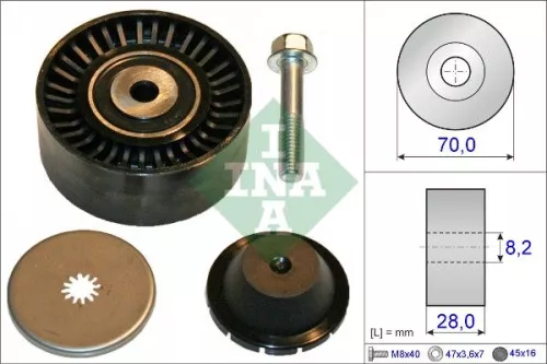 Schaeffler INA Schaeffler INA 532 0600 10 Ina Deflection Idler Guide Pulley V-ribbed Belt For Chrysler Dodge Jeep Mitsubishi Ave 