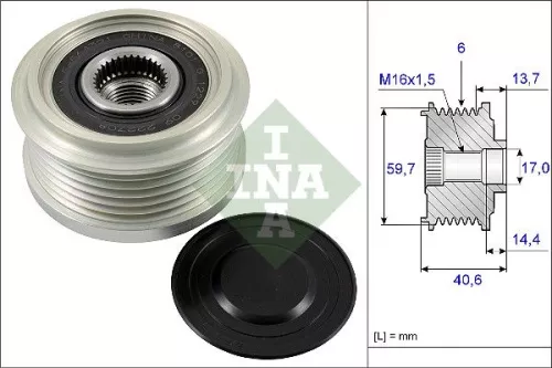Schaeffler INA Schaeffler INA 535 0228 10 Ina Overrunning Alternator Clutch Pulley For Chevrolet Opel Vauxhall Astra Astra J Cruze  