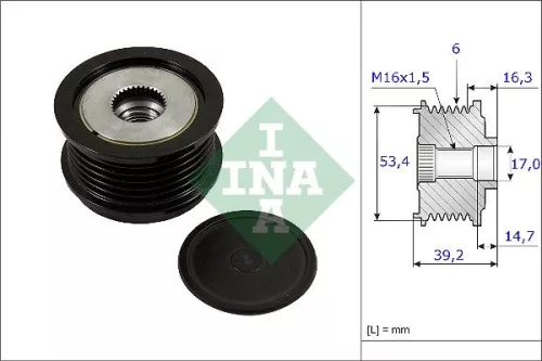 Ina Overrunning Alternator Clutch Pulley For Ford Mazda Volvo 2 B-max C-max C30 Ecosport 