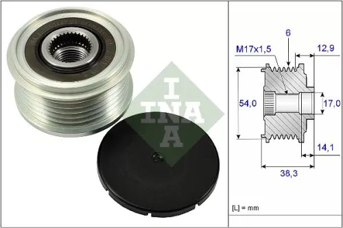 Ina Overrunning Alternator Clutch Pulley For Citroën Ds Fiat Peugeot Toyota 2008 208 301 