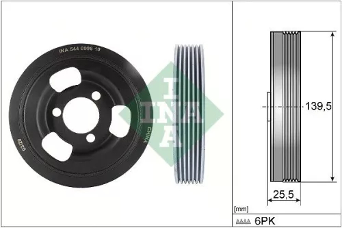 Schaeffler INA Schaeffler INA 544 0096 10 Ina Crankshaft Pulley for Bmw Citroën Ds Mini Opel Peugeot Vauxhall 1 2008  