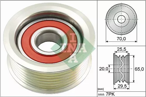 Ina Deflection Idler Guide Pulley V-ribbed Belt For Honda Accord Civic Cr-v