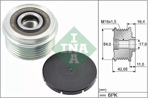 Schaeffler INA Schaeffler INA 535 0285 10 Ina Overrunning Alternator Clutch Pulley For Land Rover Discovery Sport Range Rover Evoqu 