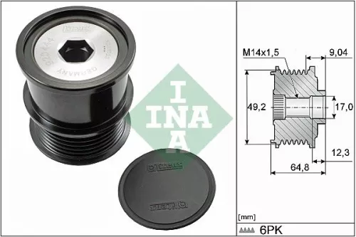 Schaeffler INA Schaeffler INA 535 0284 10 Ina Overrunning Alternator Clutch Pulley For Ford Ford Australia C-max Ecosport Fiesta Fo 