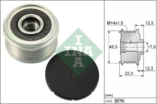 Schaeffler INA Schaeffler INA 535 0291 10 Ina Overrunning Alternator Clutch Pulley For Nissan Renault Renault (Dfac) Koleos X-trail 