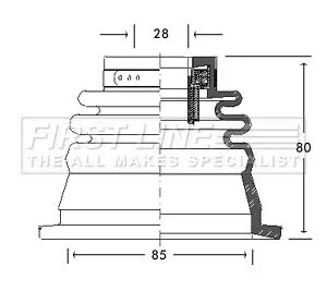  FIRST LINE Drive Shaft Cv Boot Kit
