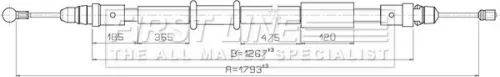 FIRST LINE FIRST LINE (FKB3904) Cable Pull, parking brake 
