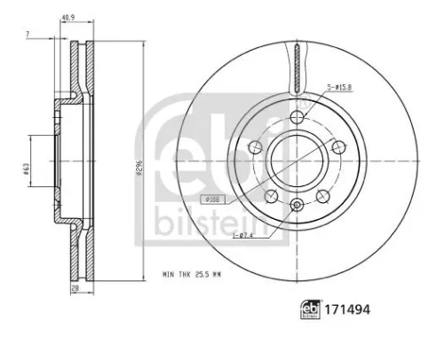 FEBI BILSTEIN FEBI BILSTEIN 171494 Brake Disc 