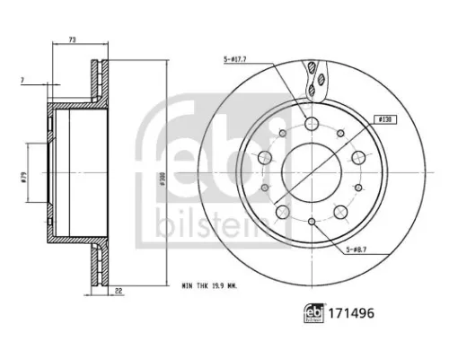 FEBI BILSTEIN FEBI BILSTEIN 171496 Brake Disc 