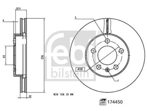 FEBI BILSTEIN FEBI BILSTEIN 174450 Brake Disc 
