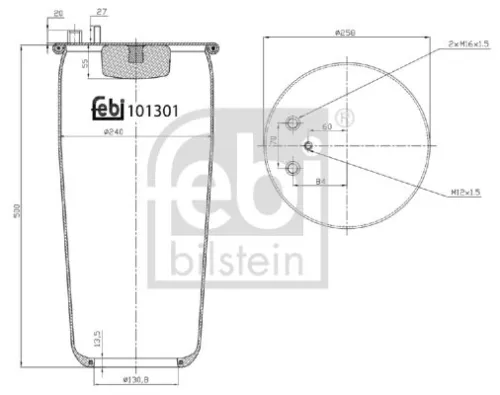 Febi Rear Air Bag Suspension Spring For Man Foc Tga Tgm Tgs Tgx
