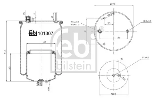 FEBI BILSTEIN FEBI BILSTEIN 101307 Febi Rear Air Bag Suspension Spring For Volvo Fh Ii Fh Iii Fm Ii Fmx Ii Fmx 
