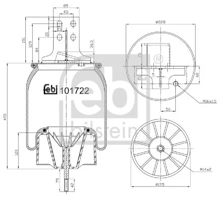 FEBI BILSTEIN FEBI BILSTEIN 101722 Febi Rear Left Air Bag Suspension Spring For Iveco Eurostar Eurotech Mp Eur 