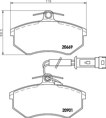 1x  MINTEX Brake Pad Set
