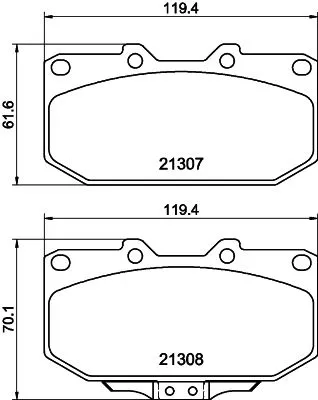 1x  MINTEX Brake Pad Set