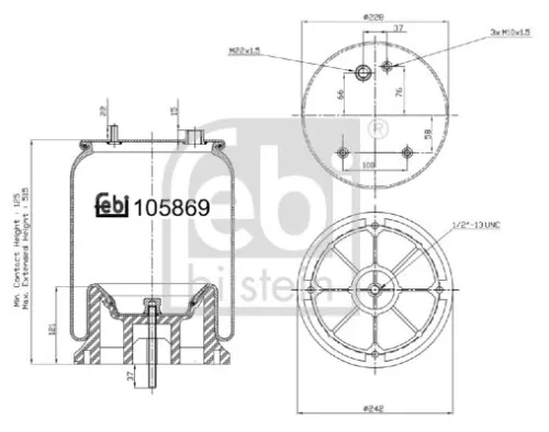 Febi Air Bag Suspension Spring For Daf 75 75 Cf 85 85 Cf 95 95 Xf Cf Cf 75 