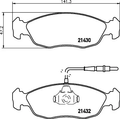 1x  MINTEX Brake Pad Set