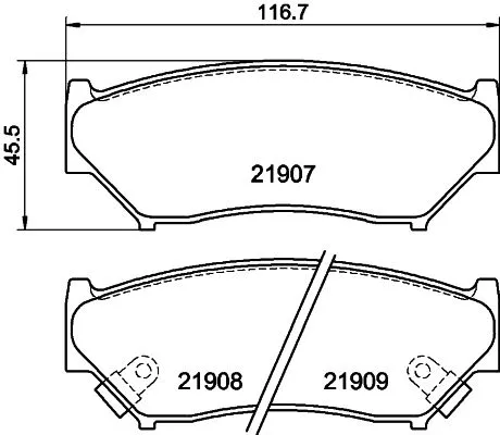 1x MINTEX MDB1690 Brake Pad Set
